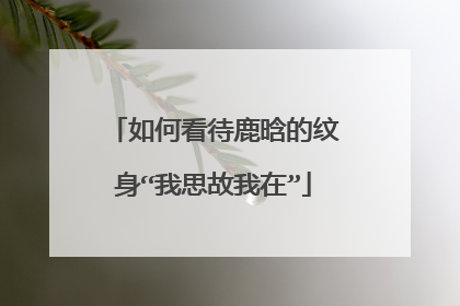 如何看待鹿晗的纹身“我思故我在”