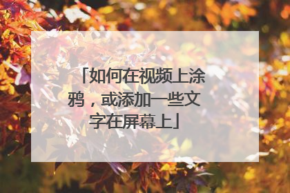 如何在视频上涂鸦,或添加一些文字在屏幕上