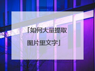 如何大量提取图片里文字