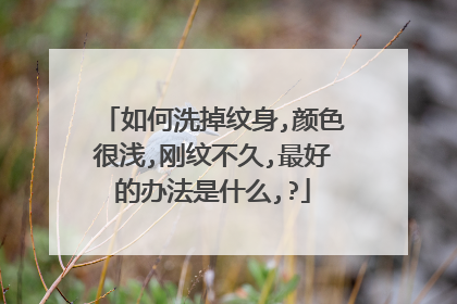 如何洗掉纹身,颜色很浅,刚纹不久,最好的办法是什么,?