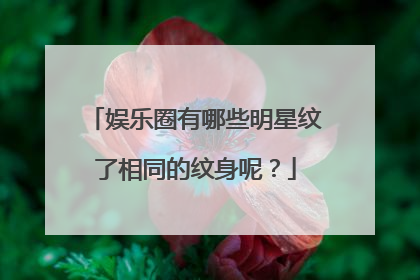娱乐圈有哪些明星纹了相同的纹身呢？