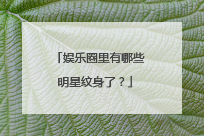 娱乐圈里有哪些明星纹身了?