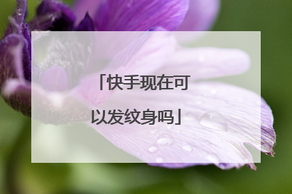 快手现在可以发纹身吗