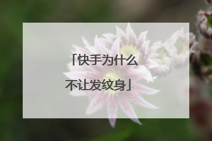 快手为什么不让发纹身