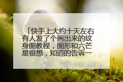 快手上大约十天左右有人发了个画出来的纹身图教程，图形和六芒星很想，知道的告诉一下，谢谢！！！