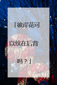 彼岸花可以纹在后背吗？