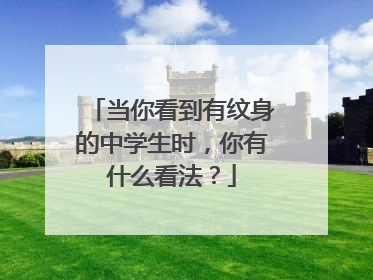 当你看到有纹身的中学生时，你有什么看法？