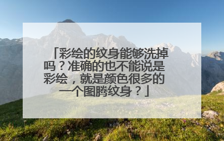 彩绘的纹身能够洗掉吗？准确的也不能说是彩绘，就是颜色很多的一个图腾纹身？