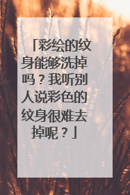 彩绘的纹身能够洗掉吗？我听别人说彩色的纹身很难去掉呢？
