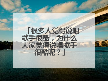 很多人觉得说唱歌手很酷，为什么大家觉得说唱歌手很酷呢？