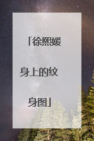 徐熙媛身上的纹身图