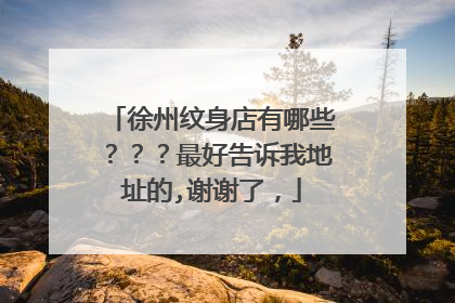 徐州纹身店有哪些？？？最好告诉我地址的,谢谢了，