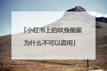 小红书上的纹身图案为什么不可以盗用