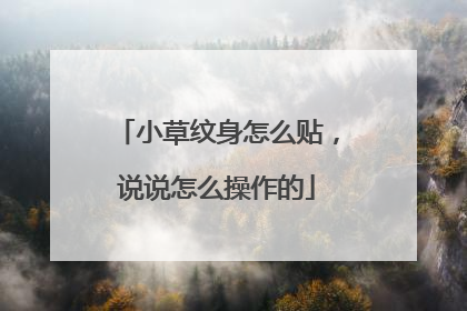 小草纹身怎么贴，说说怎么操作的