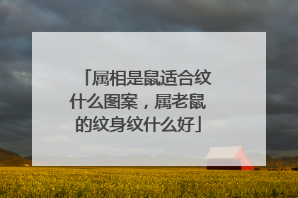 属相是鼠适合纹什么图案，属老鼠的纹身纹什么好