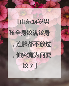 山东14岁男孩全身纹满纹身，连脸都不放过，他究竟为何要纹？