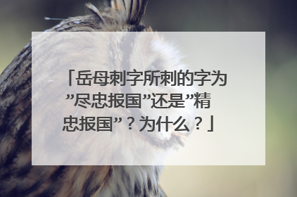 岳母刺字所刺的字为”尽忠报国”还是”精忠报国”？为什么？