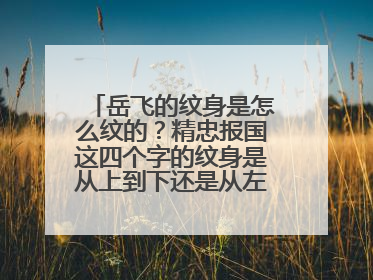 岳飞的纹身是怎么纹的？精忠报国这四个字的纹身是从上到下还是从左到右？又或者从右到左？
