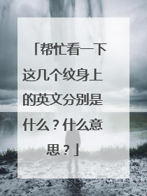 帮忙看一下这几个纹身上的英文分别是什么？什么意思？