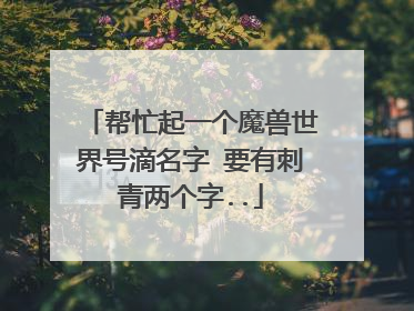 帮忙起一个魔兽世界号滴名字 要有刺青两个字..