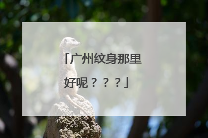 广州纹身那里好呢？？？