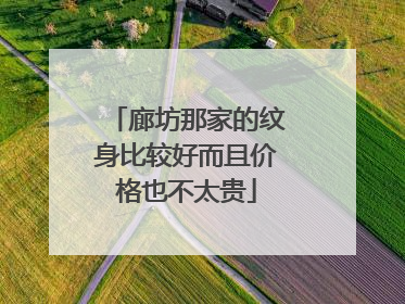 廊坊那家的纹身比较好而且价格也不太贵