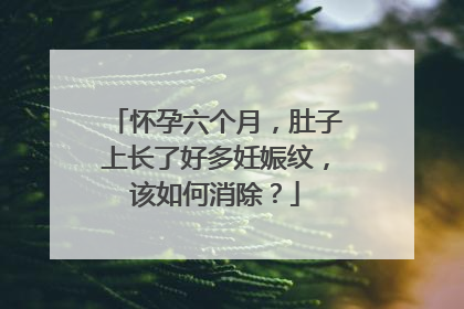 怀孕六个月，肚子上长了好多妊娠纹，该如何消除？
