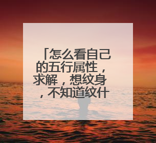 怎么看自己的五行属性，求解，想纹身，不知道纹什么。