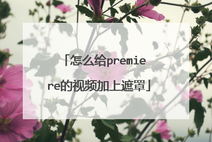 怎么给premiere的视频加上遮罩