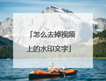 怎么去掉视频上的水印文字