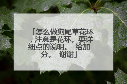 怎么做狗尾草花环，注意是花环。要详细点的说明。 给加分。 谢谢