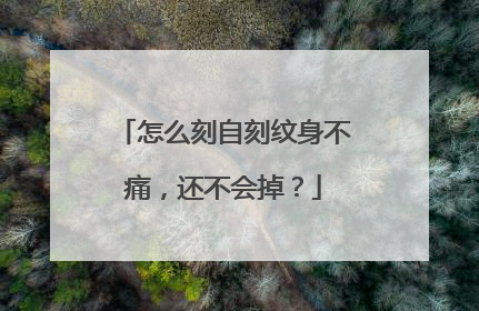 怎么刻自刻纹身不痛，还不会掉？