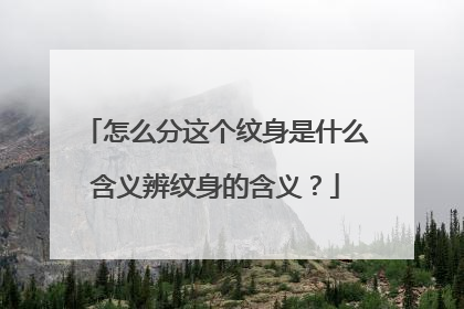 怎么分这个纹身是什么含义辨纹身的含义？