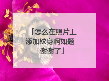 怎么在照片上添加纹身啊如题 谢谢了