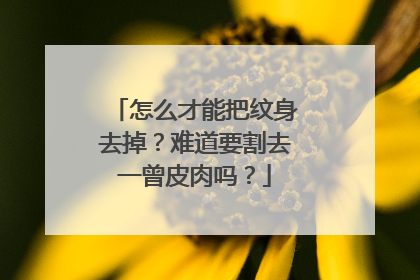 怎么才能把纹身去掉?难道要割去一曾皮肉吗?