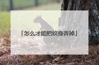 怎么才能把纹身弄掉