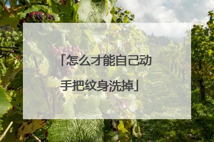 怎么才能自己动手把纹身洗掉