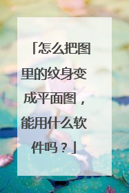 怎么把图里的纹身变成平面图，能用什么软件吗？