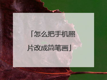 怎么把手机照片改成简笔画