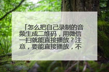怎么把自己录制的音频生成二维码，用微信一扫就能直接播放？注意，要能直接播放，不须下载。谢谢！