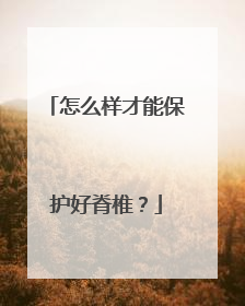 怎么样才能保护好脊椎？