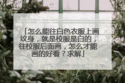 怎么能往白色衣服上画纹身，就是校服是白的，往校服后面画，怎么才能画的好看？求解
