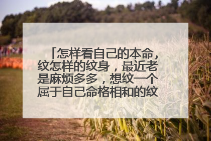 怎样看自己的本命,纹怎样的纹身，最近老是麻烦多多，想纹一个属于自己命格相和的纹身。算是给自己一个