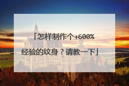 怎样制作个+600%经验的纹身？请教一下
