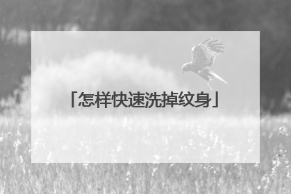 怎样快速洗掉纹身