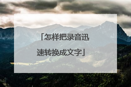 怎样把录音迅速转换成文字