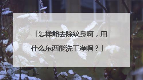 怎样能去除纹身啊,用什么东西能洗干净啊?
