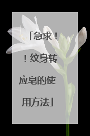 急求！！纹身转应皂的使用方法