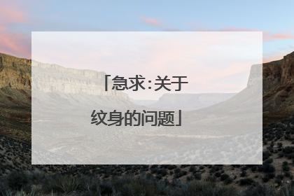 急求:关于纹身的问题