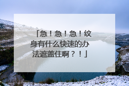 急！急！急！纹身有什么快速的办法遮盖住啊？！
